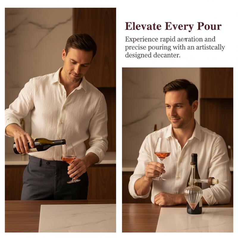 Wine Aerator Pour - مُعطر نبيذ أحمر شفاف مع فوهة