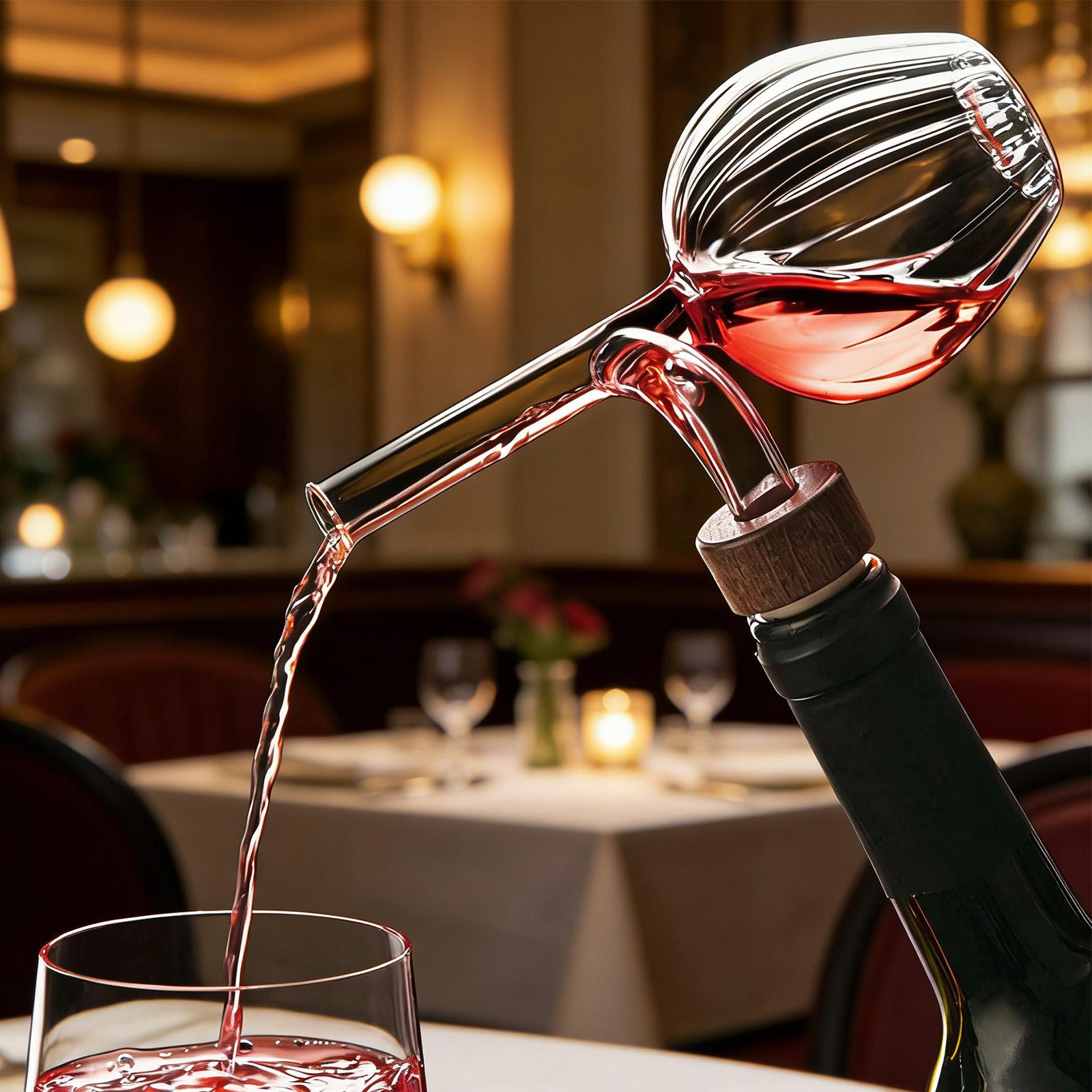 Wine Aerator Pour - إبريق نبيذ أحمر شفاف عصري مع